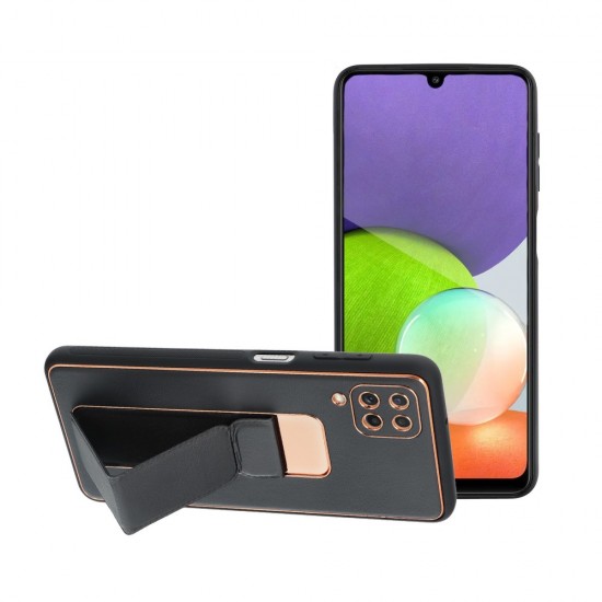 Samsung A22 4G Forcell Leather Kickstand Black Кейс