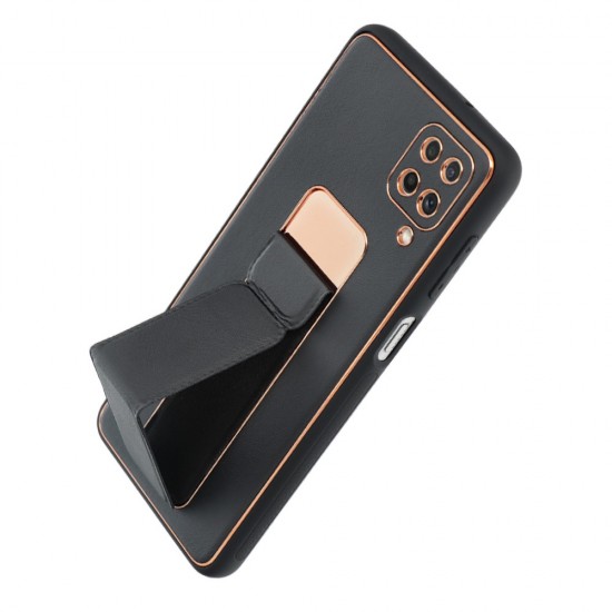 Samsung A22 4G Forcell Leather Kickstand Black Кейс