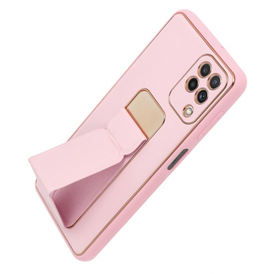 Samsung A22 4G Forcell Leather Kickstand Pink Кейс