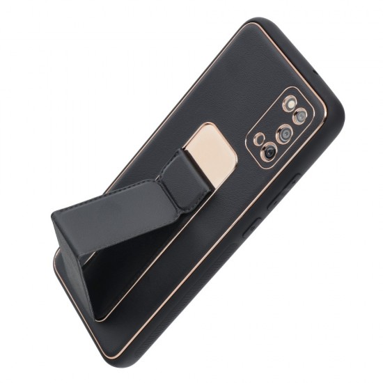 Samsung A02s Forcell Leather Kickstand Black Кейс