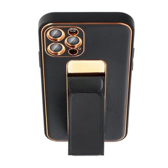 Samsung A02s Forcell Leather Kickstand Black Кейс