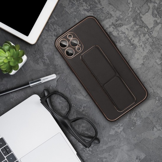 Samsung A02s Forcell Leather Kickstand Black Кейс