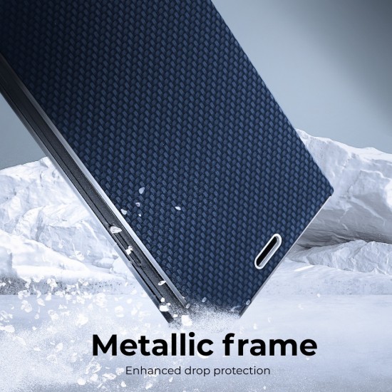 Samsung A02s Forcell Luna Book Carbon Blue Кейс