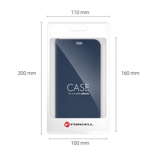 Samsung A02s Forcell Luna Book Carbon Blue Кейс