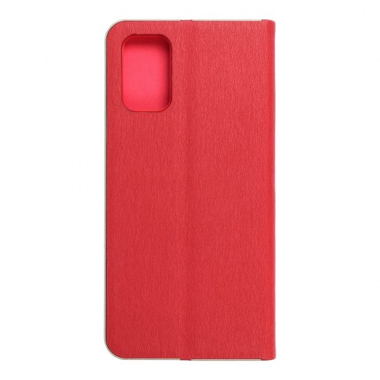 Samsung A02s Forcell Luna Book Carbon Red Кейс