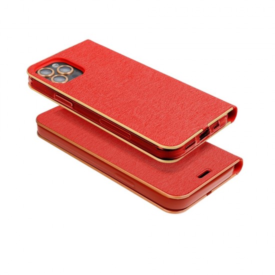 Samsung A02s Forcell Luna Book Carbon Red Кейс