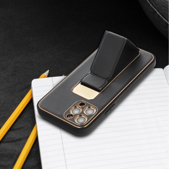 Apple iPhone 11 2019 Forcell Leather Kickstand Black Кейс