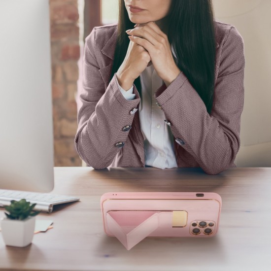 Apple iPhone 11 2019 Forcell Leather Kickstand Pink Кейс