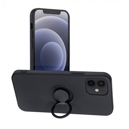 Apple iPhone 12, 12 Pro Forcell Silicone Ring Black Кейс