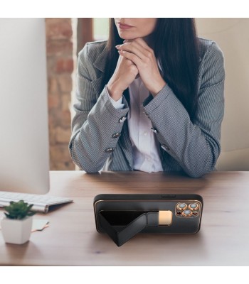 Apple iPhone 13 Forcell Leather Kickstand Black Кейс