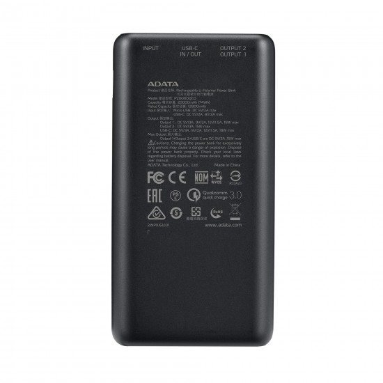 Adata P20000QCD Black Външна батерия