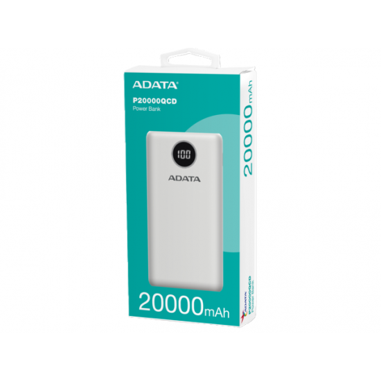 Adata P20000QCD White Външна батерия