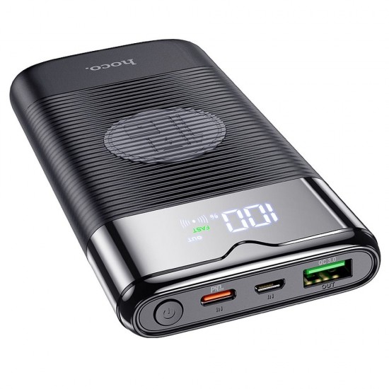 Hoco J63 Velocity PD20W+QG3.0 Wireless Charging Black Външна батерия