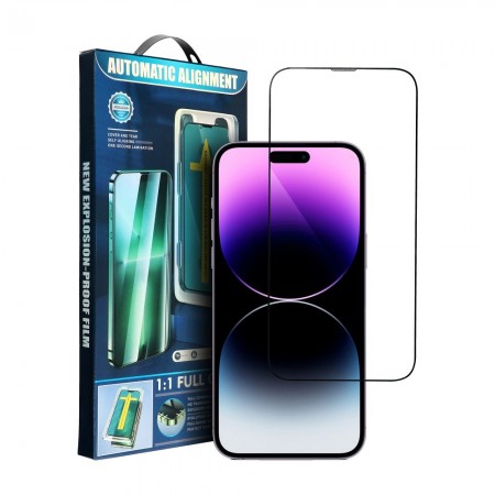 Apple iPhone 13 Pro Max, 14+ PT 5D Full Glue Glass Black + Applicator Протектор