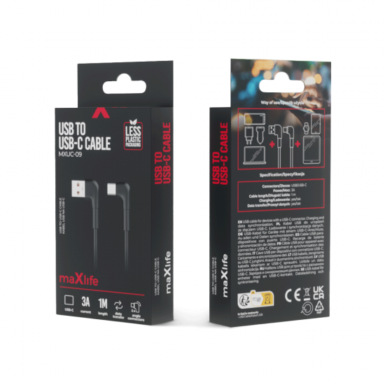 Maxlife MXUC-09 USB to USB-C Кабел