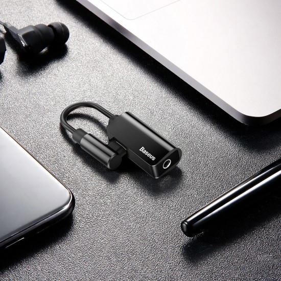 Baseus CATL45-01 Type-C M To Type-C F + 3.5mm. Female Adapter L45 Black S1-080633 Адаптер