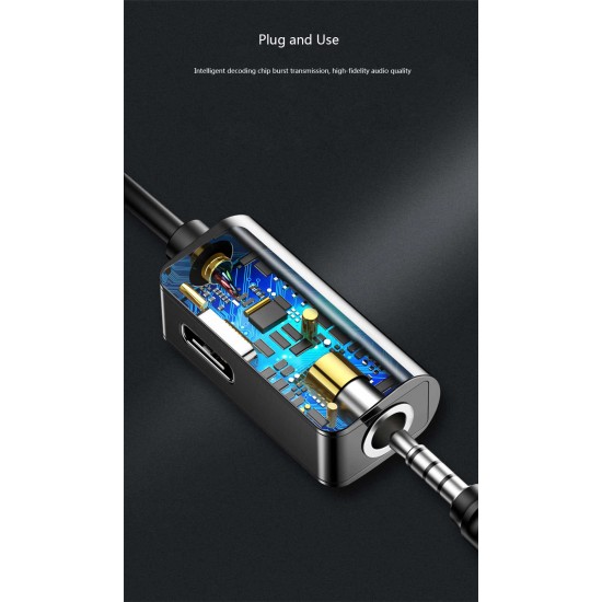 Baseus CATL45-01 Type-C M To Type-C F + 3.5mm. Female Adapter L45 Black S1-080633 Адаптер