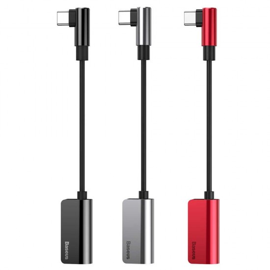 Baseus CATL45-01 Type-C M To Type-C F + 3.5mm. Female Adapter L45 Black S1-080633 Адаптер