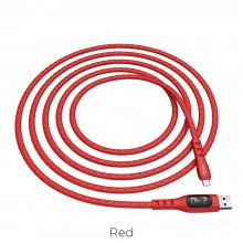 Hoco S6 Sentinel Charging Data Timing Displey Micro Red Кабел