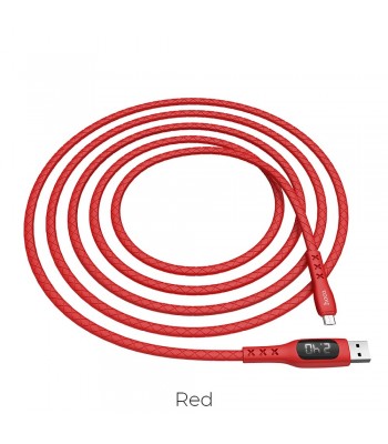 Hoco S6 Sentinel Charging Data Timing Displey Micro Red Кабел