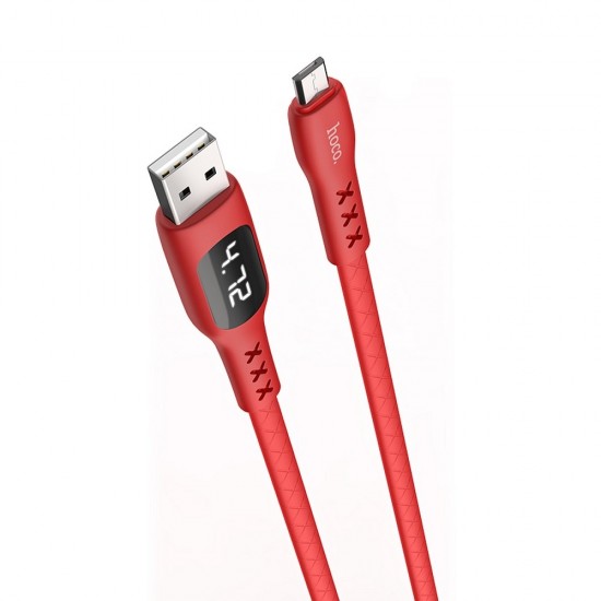 Hoco S6 Sentinel Charging Data Timing Displey Micro Red Кабел
