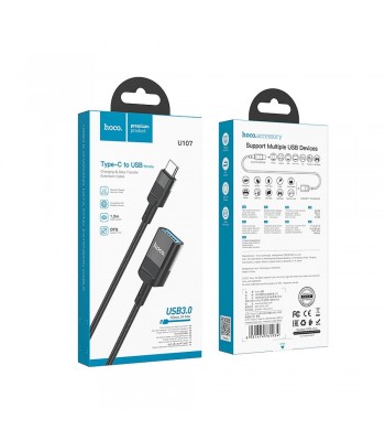 Hoco U107 Type-C M to USB F Black Кабел