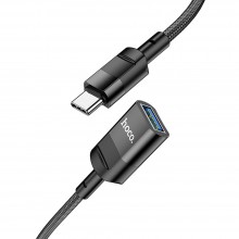 Hoco U107 Type-C M to USB F Black Кабел