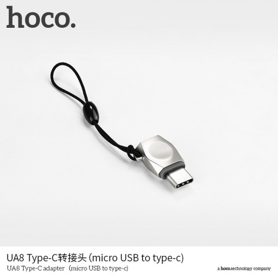 Hoco UA8 Micro USB To Type-C Pearl Nickel Адаптер