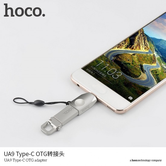 Hoco UA9 Type-C OTG Pearl Nickel Адаптер