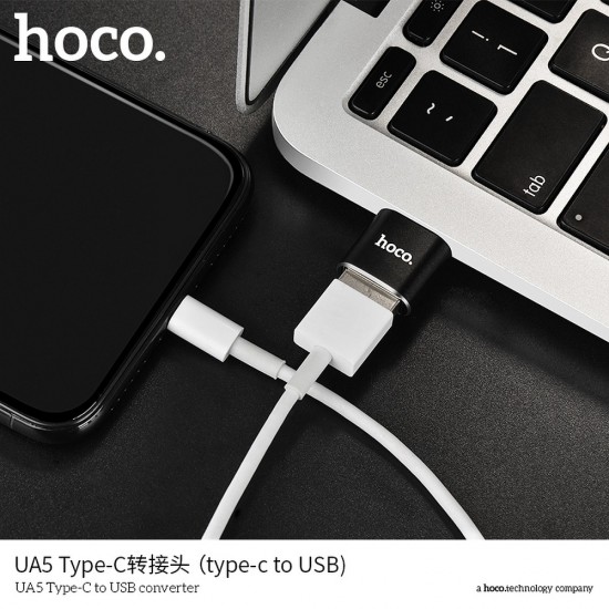 Hoco UA5 Type-C to USB OTG Converter Black Адаптер