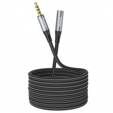 Hoco UPA20 3.5 Audio Extension Male To Female 2m. Metal Grey Кабел