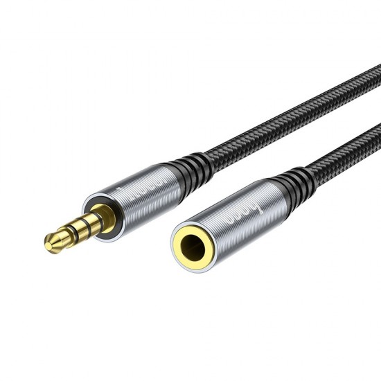 Hoco UPA20 3.5 Audio Extension Male To Female 2m. Metal Grey Кабел