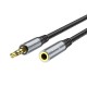 Hoco UPA20 3.5 Audio Extension Male To Female 2m. Metal Grey Кабел