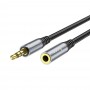 Hoco UPA20 3.5 Audio Extension Male To Female 2m. Metal Grey Кабел