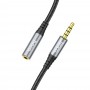Hoco UPA20 3.5 Audio Extension Male To Female 2m. Metal Grey Кабел
