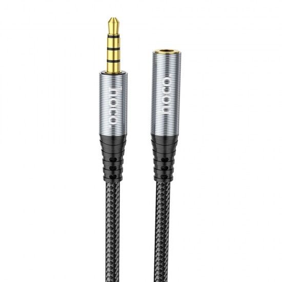 Hoco UPA20 3.5 Audio Extension Male To Female 2m. Metal Grey Кабел