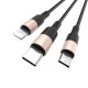Hoco X26 Xpress One Pull Three Charging Black&Gold Кабел