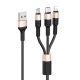 Hoco X26 Xpress One Pull Three Charging Black&Gold Кабел