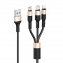 Hoco X26 Xpress One Pull Three Charging Black&Gold Кабел
