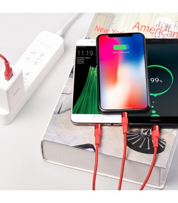 Hoco X26 Xpress One Pull Three Charging Black&Gold Кабел