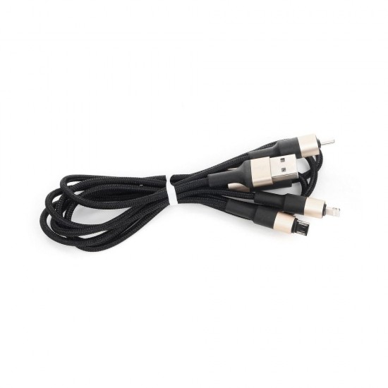 Hoco X26 Xpress One Pull Three Charging Black&Gold Кабел