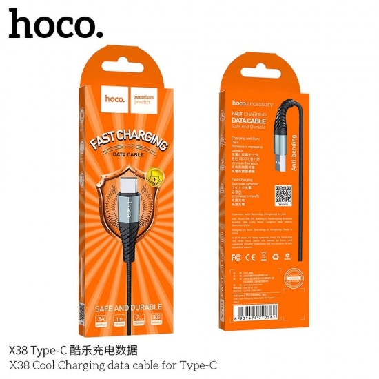 Hoco X38 Cool Charging Data Type-C Black Кабел
