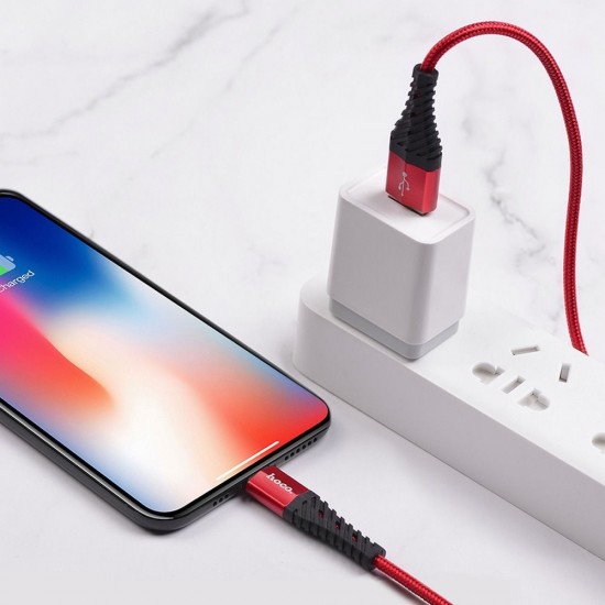 Hoco X38 Cool Charging Data Lightning 1m. Red Кабел
