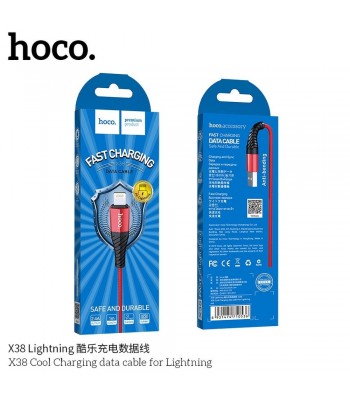 Hoco X38 Cool Charging Data Lightning 1m. Red Кабел