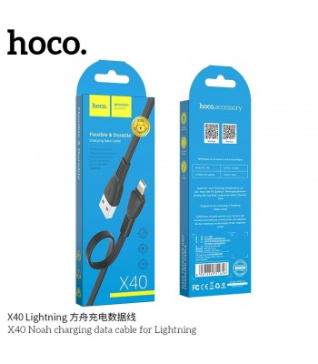 Hoco X40 Noah Charging Data Lightning Black Кабел