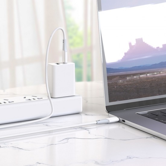Hoco X70 Ferry 60W Charging Data Type-C / Type-C 1m. White Кабел