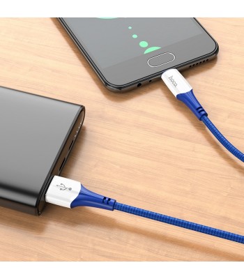 Hoco X70 Ferry Charging Data USB / Micro USB 1m. Blue Кабел