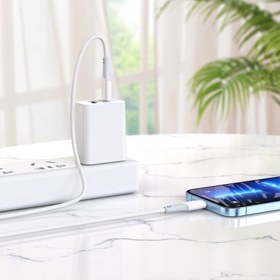 Hoco X70 Ferry PD Charging Data Type-C / IP 1m. White Кабел