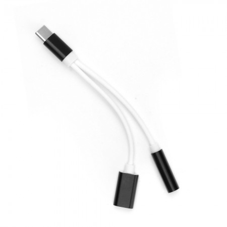 Partner Telecom AHFT-3.5+C HF/Audio+Charging Type-C - Jack 3,5mm Black Адаптер