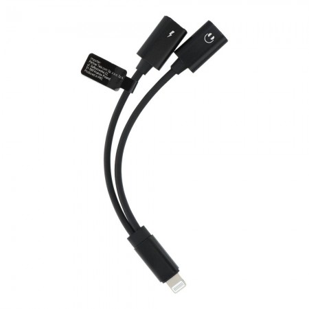 Skyfone S1-070923 Adapter HF/Audio+Charging For iPhone 8-pin Black Адаптер